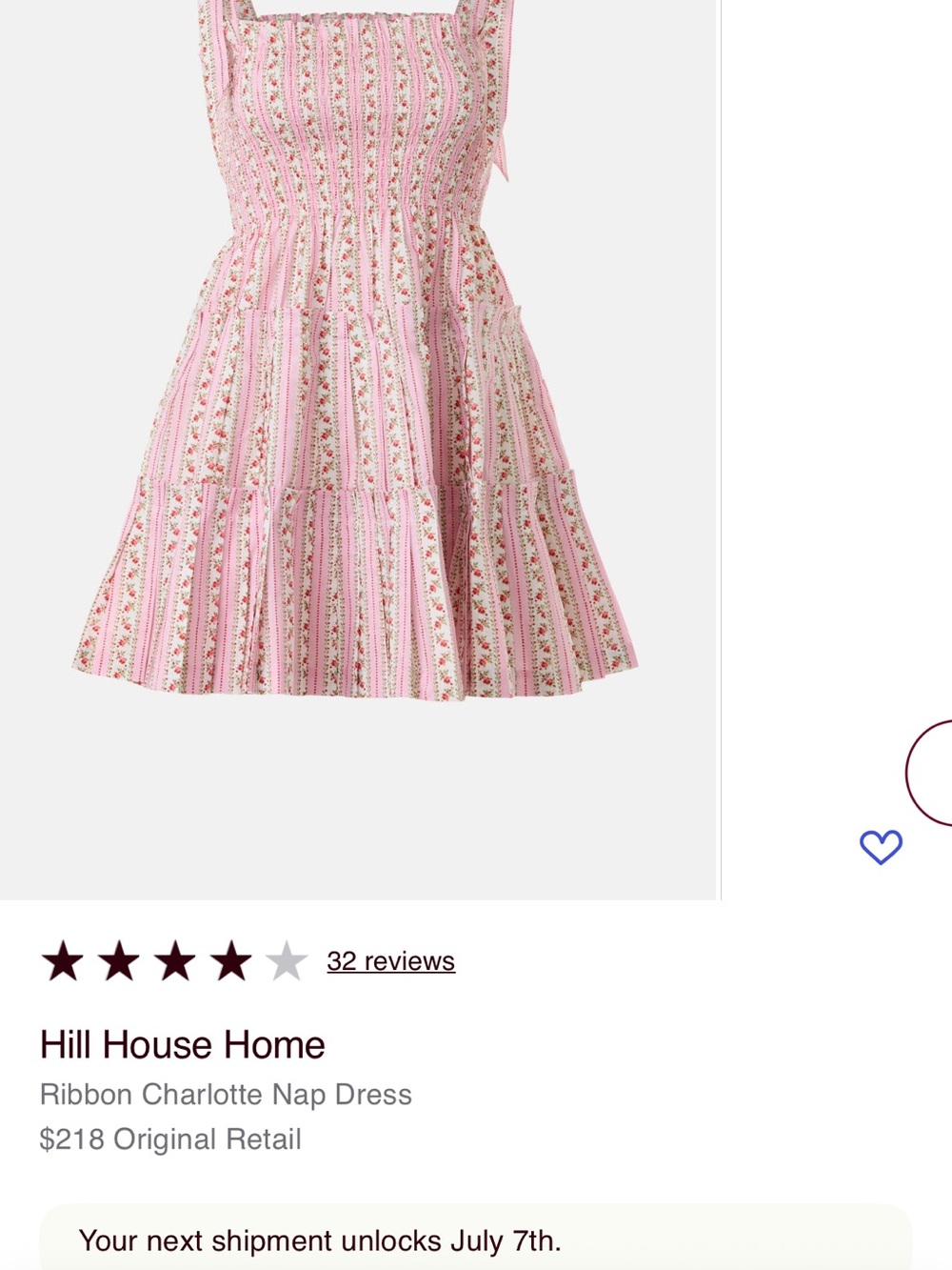 Hill House Home Charlotte Nap Mini Dress - Pink Floral - Picture 4 of 9
